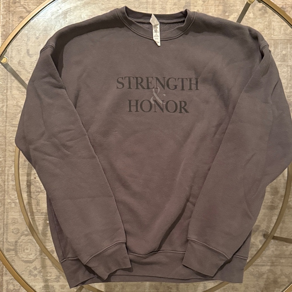 Gladiator II Strength & Honor Gray Comfy Crew Neck Sweater